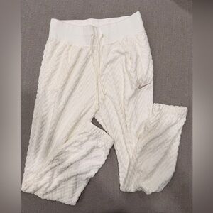 Nike‎ Women’s Medium Cream Textured Jogger Lounge Pants Drawstring